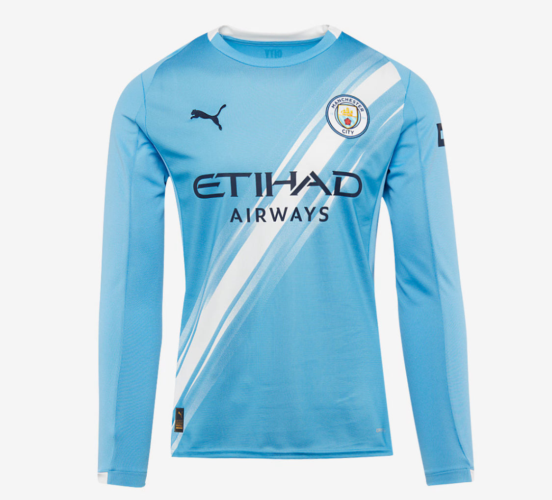 Long Sleeve - Manchester City 2025/26 Home Shirt - Fan Version